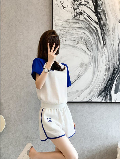 好感度UP カジュアル 絶対欲しい 全2色 半袖 Tシャツ ショートパンツ セットアップ ＜U-8938＞