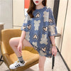 好感度満載 プリント 美感いっぱい Tシャツ カットソー＜U-3343＞