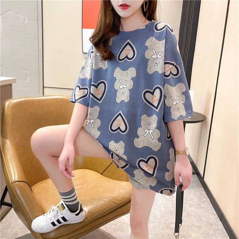 好感度満載 プリント 美感いっぱい Tシャツ カットソー＜U-3343＞