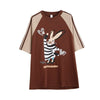 大活躍 ラグランTシャツ カラーマッチング ウサギちゃん 配色 プリント半袖 ＜U-3016＞