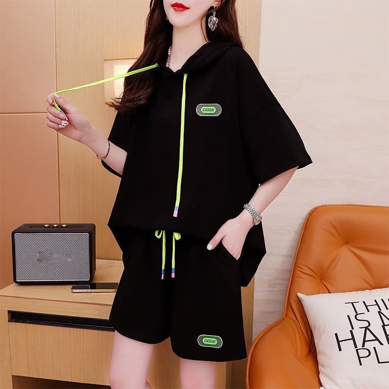 オシャレ度満点 Tシャツ＋ショートパンツ ゆったり感アップ セットアップ＜U-3466＞