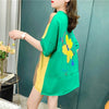 スタイリッシュ 切り替え 一目惚れ プリント Tシャツ カットソー＜U-3628＞
