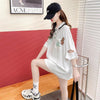 POLOネック ポケット ベアー レース ロング Tシャツ 三色 ゆったりワンピース＜U-3991＞