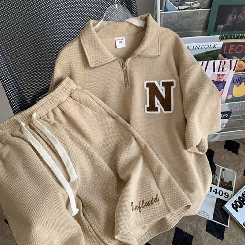 スタイリッシュ 切り替え 一目惚れ Tシャツ＋ショートパンツ セットアップ＜U-3555＞