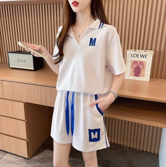売り切れ必至  ルーズ 半袖Ｔシャツⅹパンツセット全2色<U-8190>