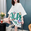 ファッション 切り替え 美人度アップ プリント Tシャツ カットソー＜U-3636＞