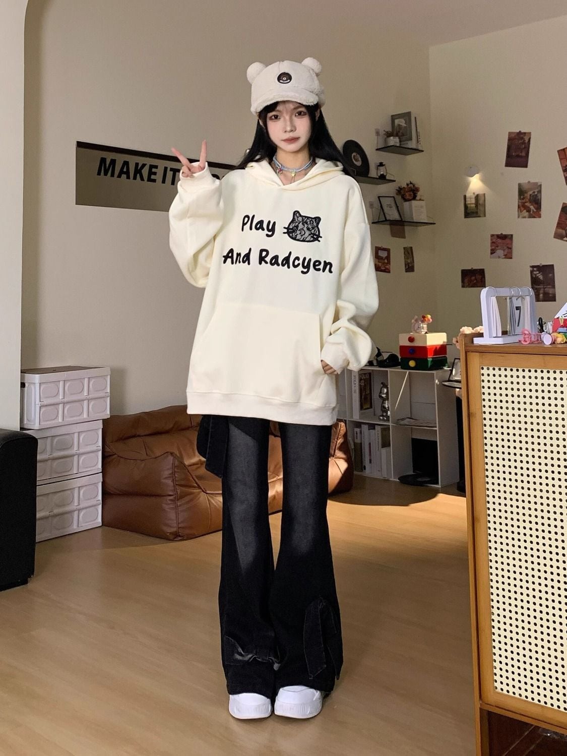 人気上昇中 大人可愛い 個性的なデザイン カジュアル 肌触り抜群 男女兼用 パーカー<U-9801>