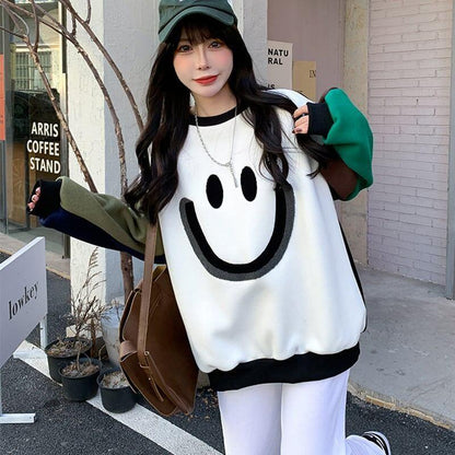 ゆったり感アップ ラウンドネック オシャレ度満点 プリント スウェット パーカー＜U-2932＞