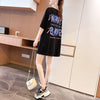 ファッションデザインレースミドル丈半袖Tシャツ<U-3017>