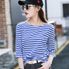 お買い得 定番シンプル 大活躍 着心地抜群 ストライプ柄 全4色 7分袖 Tシャツ ＜U-9134＞