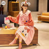 柔らかな肌触りで着心地も楽ちん！コーラルベルベットパジャマ女性冬プラスベルベットと厚みのある  4種選択 パジャマ<U-9750>