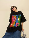 話題沸騰中 目を奪われる 流行新作 個性的なデザイン 2色選択 半袖 Tシャツ <U-9309>