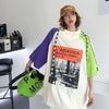 売り切れ必至 プリント カジュアル 切り替え 半袖Tシャツ カットソー＜U-8257＞