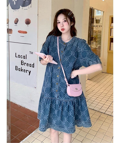 着回し力抜群 上質 好感度UP ファッション デニム ワンピース<U-8780>