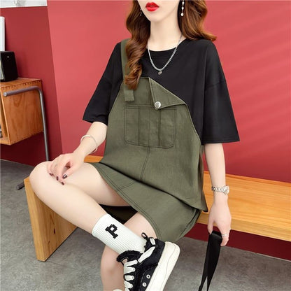 スタイリッシュ プリント 一目惚れ Tシャツ カットソー ワンピース＜U-3477＞