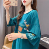 おすすめ アルファベット ラウンドネック プリントTシャツ ゆったり ワンピース＜U-3049＞