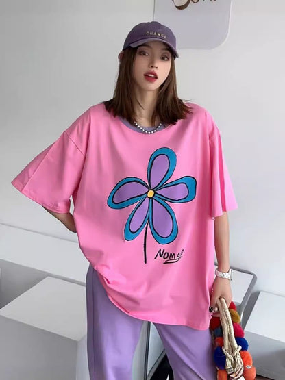 【新商品】大注目ビッグロゴ  ゆったりトップス 半袖Tシャツ全3色＜U-4917＞