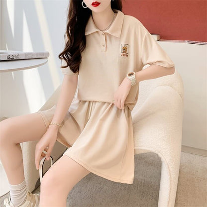 カジュアル 切り替え オシャレ度満点 Tシャツ＋ショートパンツ セットアップ＜U-3613＞