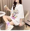 【半額！期間限定！！】グラフィック レース 透かし彫り ロング Tシャツ ゆったりワンピース ＜U-4021＞