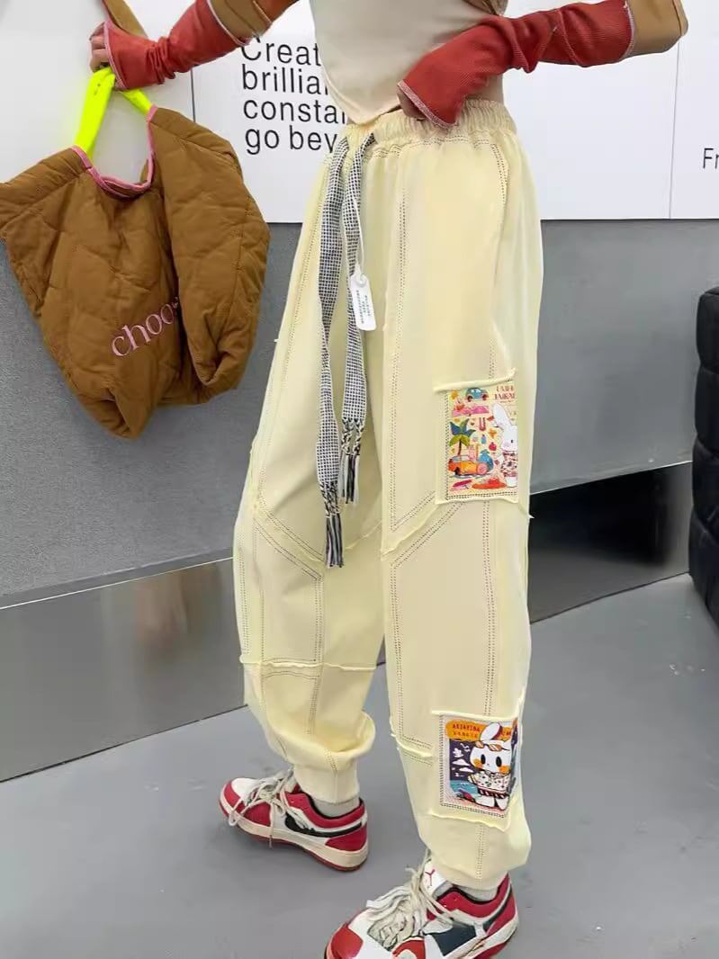 【数量限定】売り切れ必至 カジュアル ファッション 上品 切り替え パンツ<U-4916>
