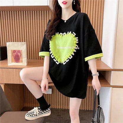 オシャレ度満点 ラウンドネック 美感いっぱい プリント Tシャツ カットソー＜U-2911＞