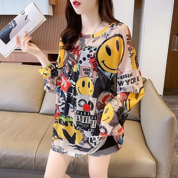 【半額セール！】 大人可愛い 売り切れ必至 元気いっぱい チュール 花柄 Tシャツ<U-4929>