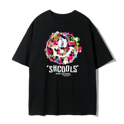 話題沸騰中 スマイリー カジュアル 半袖 Tシャツ <U-8651>