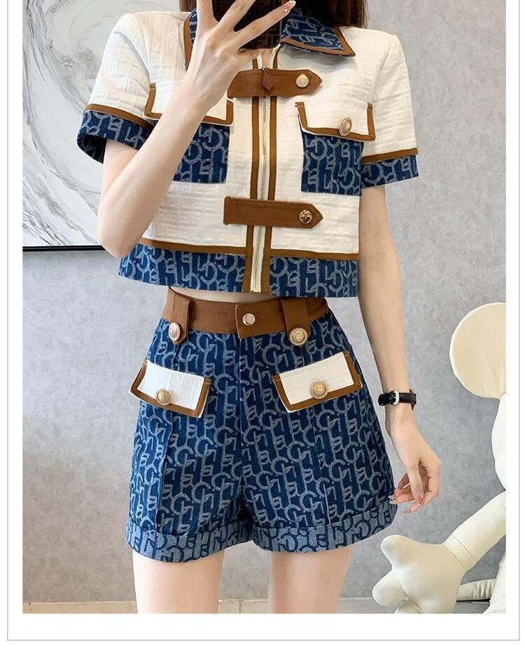 おすすめ おすすめ 話題沸騰中 上質 カジュアル 切り替え 半袖Ｔシャツ ショートパンツ セットアップ <U-11169>