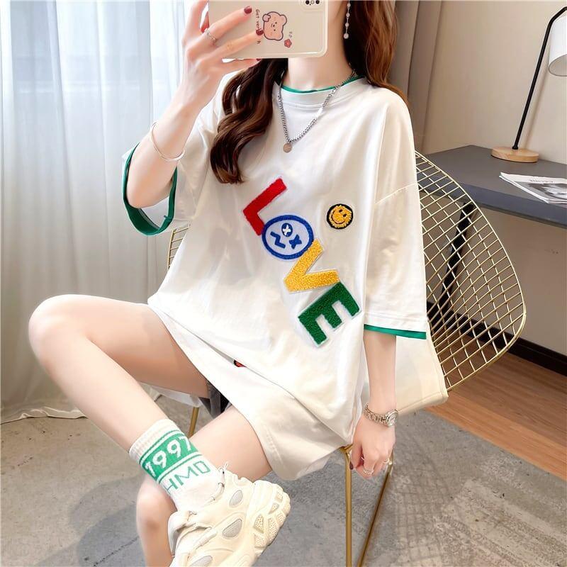スタイリッシュ 3色選択可 一目惚れ プリント Tシャツ カットソー＜U-3007＞