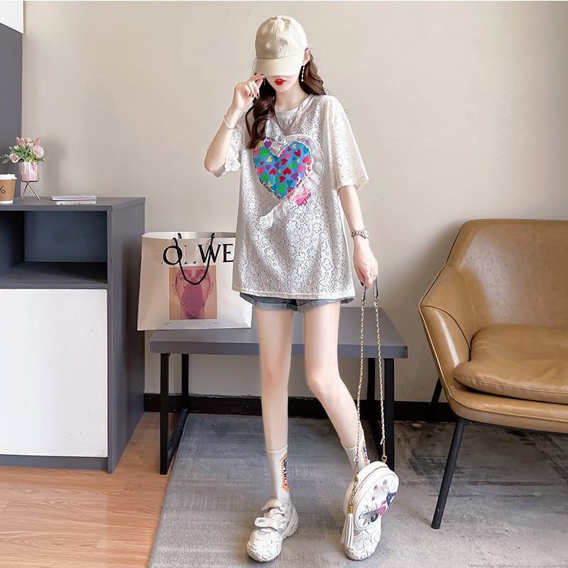 オシャレ度満点 プリント 高級感溢れる Tシャツ カットソー＜U-3336＞