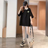 おすすめ POLOネック シンプル フリル ロング Tシャツ 三色 ゆったり半袖 ＜U-3055＞