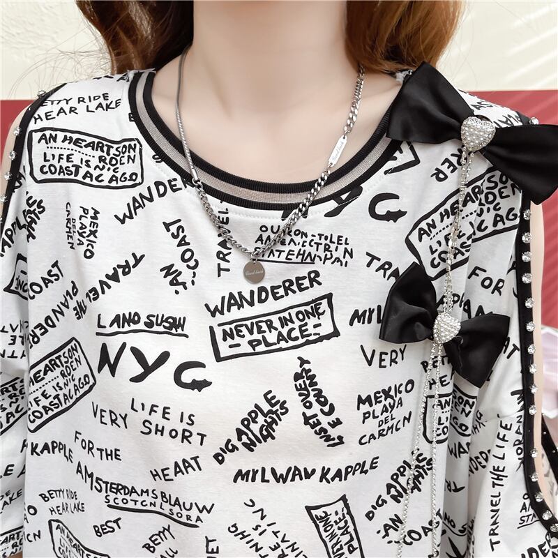 新商品 プリント ファッション 半袖Tシャツ カットソー＜U-8318＞
