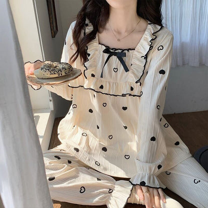 超人気 ファッション 大人可愛い キュート 上質 フレアスリーブ パジャマ<U-4927>