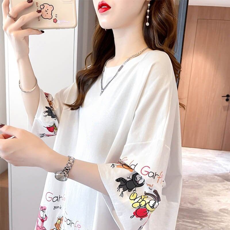 個性的なデザイン 切り替え 一目惚れ プリント Tシャツ カットソー＜U-3620＞