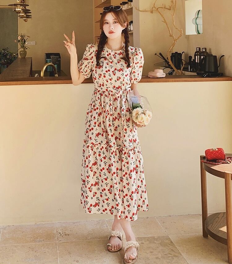 女子マスト 大注目 合わせやすい 上品 レース 切り替え ワンピース<U-11913>