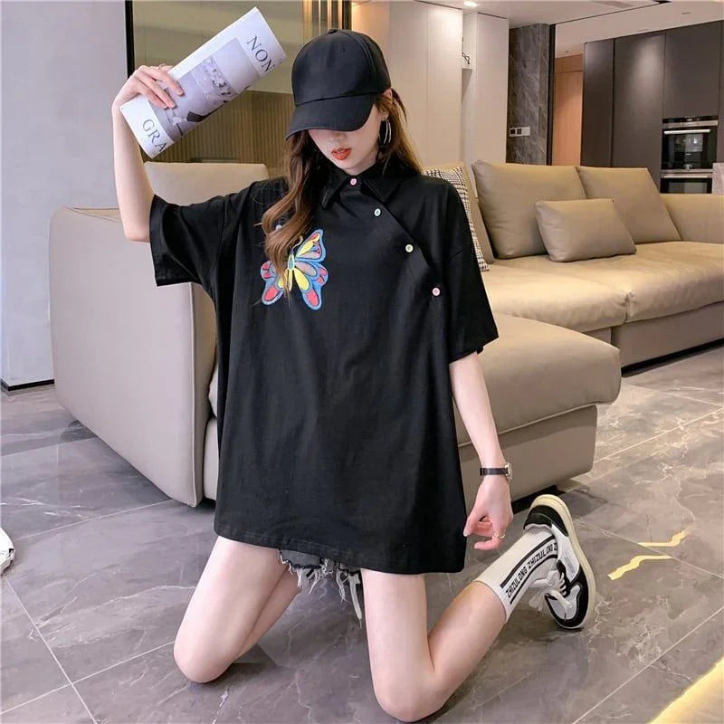 個性的なデザイン プリント 一目惚れ Tシャツ カットソー＜U-3044＞