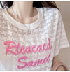 【半額！期間限定！！】大活躍 シフォン 定番シンプル 刺繍 全3色 Tシャツ カットソー ＜U-8601＞