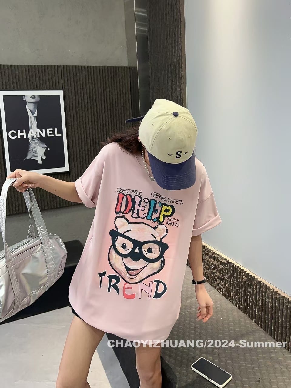豊富な品揃え カジュアル ファッション プリント 半袖Tシャツ<U-4915>