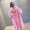 お勧め ロングスウェット グラフィックロゴ 全3色ワンピース＜U-4824＞