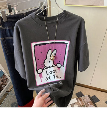 おすすめ 着心地良い ファッション感満々 プリント 半袖 Tシャツ <U-9127>