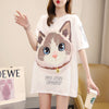 新商品 カジュアル 売り切れ必至 ルーズ プリント 全2色 半袖Tシャツ<U-8777>
