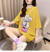【半額！期間限定！！】グラフィック レース 透かし彫り ロング Tシャツ ゆったりワンピース ＜U-4021＞