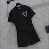 オシャレ度満点 切り替え 一目惚れ Tシャツ＋ショートパンツ セットアップ＜U-3573＞