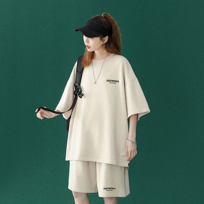 【半額セール】早い者勝ち  男女兼用 半袖Ｔシャツⅹパンツセット全4色<U-6549>