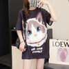 新商品 カジュアル 売り切れ必至 ルーズ プリント 全2色 半袖Tシャツ<U-8777>