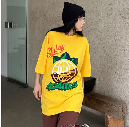 話題沸騰中 おしゃれ度高め 活躍する優秀アイテム プリント 半袖 Tシャツ <U-9325>