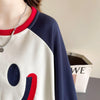 秋の新作スマイル長袖Tシャツトップス<U-5028>