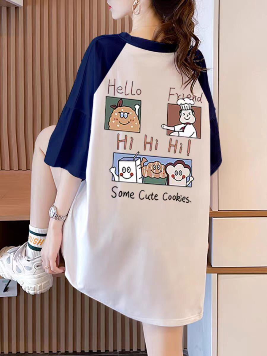 話題沸騰中 プリント 4色選択可 Tシャツ カットソー＜U-8276＞