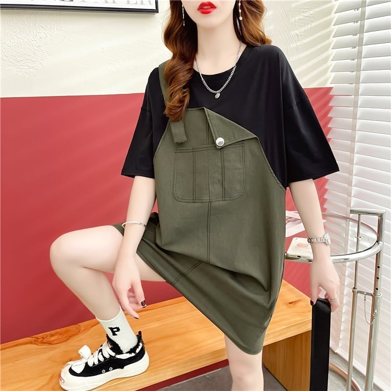 スタイリッシュ プリント 一目惚れ Tシャツ カットソー ワンピース＜U-3477＞