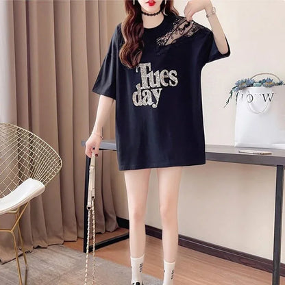 清純甘くて女子力UP ラウンドネック 一目惚れ 3色選択可 Tシャツ カットソー＜U-2950＞